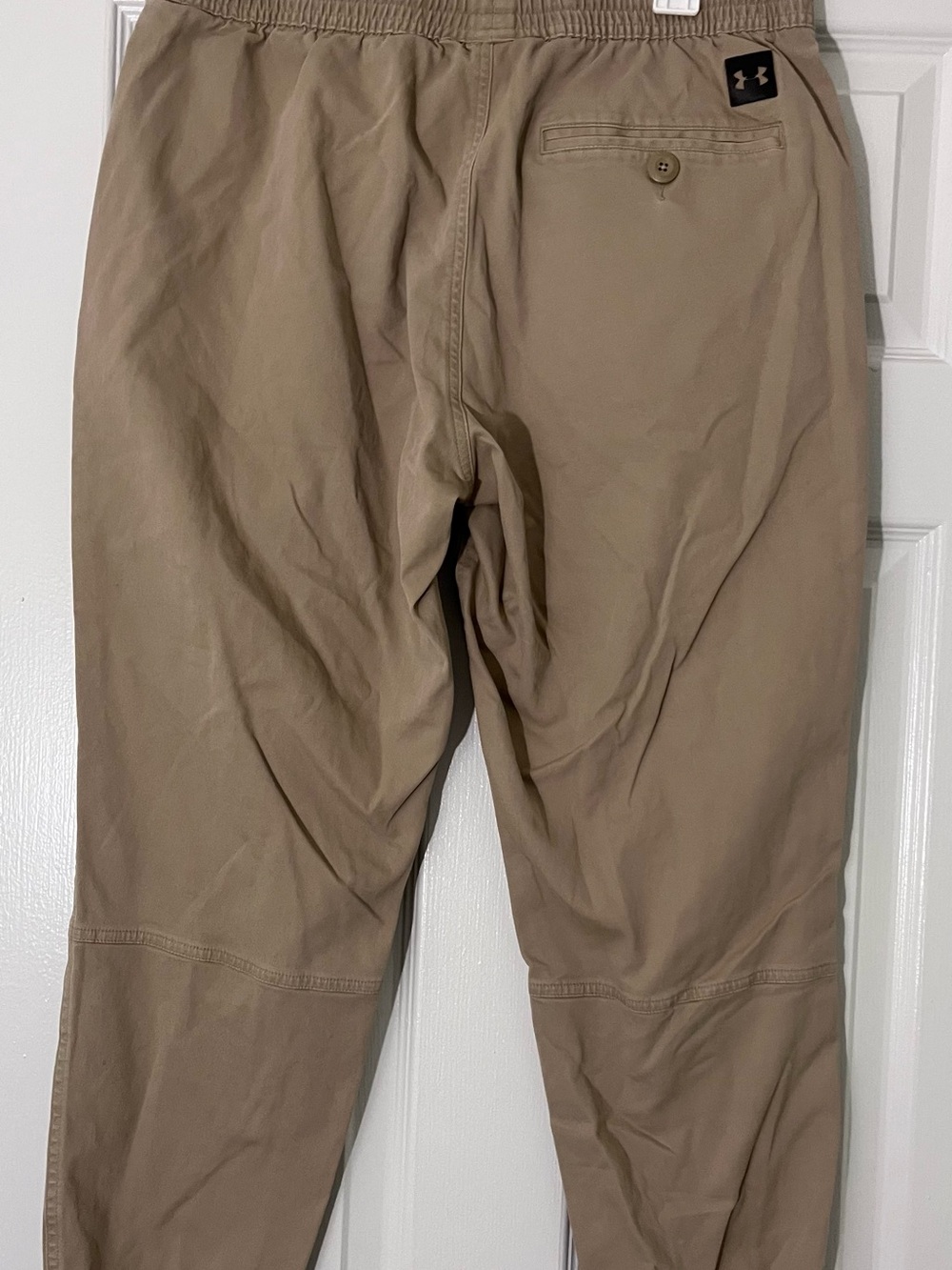 Under Armor Men's Performance Jogger Pants Khaki Elastic-Waist Zip Pockets - Picture 6 of 11